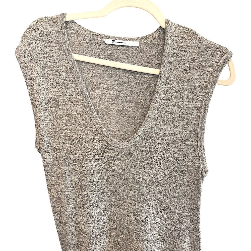 T by Alexander Wang Scoop Neck Maxi Tee Shirt Dress Heather Grey Large Minimal - Picture 3 of 6